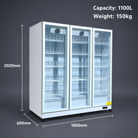 Armoire de conservation des fleurs fraîches sur mesure, réfrigérateur vertical à trois portes, refroidissement par air, sans givre, pour fruits, 2-8°C ℃   Personnalisable