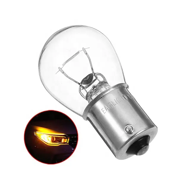 1156 7056 3497 BA15S P21W 12V 21W Glass Clear Warm White S25 Halogen Car Turn Signal Blinker Single Filament Light Lamp