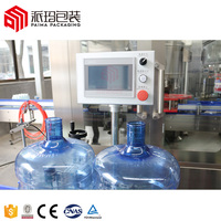 En ligne automatique auto-adhésif etiquetadora cylindre d'air de bouteille d'eau de 5 gallons grand baril seau étiqueteuse