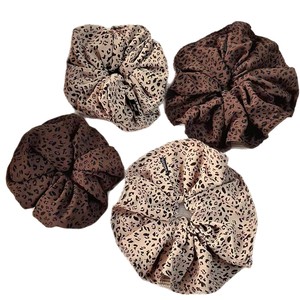 Grand élastique à cheveux rétro en tissu imprimé léopard, style coréen, fait main, haute élasticité, 19 cm, accessoires pour queue de cheval, fête - Product Image 4