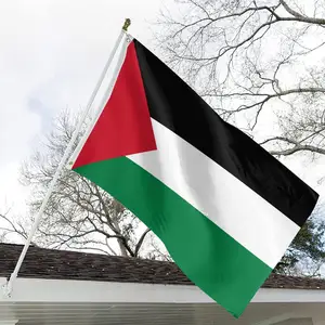 משלוח מהיר במלאי 3x5ft כפול תפור פוליאסטר משי הדפסת פלסטין מפת דגל