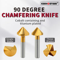 Outil de chanfreinage CNC 90° avec revêtement en titane, couteau de chanfreinage, foret HSS recouvert de titane