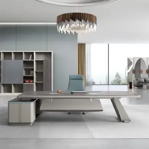 Tavolo da scrivania per ufficio moderno con cassetti per riunioni in metallo per la casa di lavoro esecutivo di Design popolare