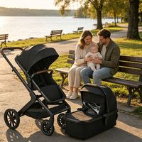 Poussette Bébé 2-en-1 Élégante et Fiable 0-4 Ans, Landau et Poussette Haute Vue pour Nouveau-né et Nourrisson
