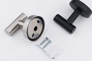 WEKIS Hot Sale Brushed Double Towel Hanger Heater Self Adhesive Robe <b>Hooks</b> for <b>Bathroom</b> Apartment Gym - Product Image 5