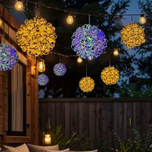 Iluminación Navideña para Interiores y Exteriores, Decoración de Bolas Metálicas Brillantes, Luces con Motivos de Bolas de Aluminio para Festivales de Año Nuevo, Luces Colgantes de Navidad - Product Image 5
