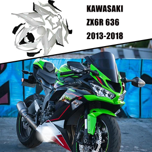 Personnalisation sur mesure - Carénages de moto ABS non peints pour Kawasaki NINJA <span class=keywords><strong>ZX6R</strong></span> <span class=keywords><strong>636</strong></span> <span class=keywords><strong>2013</strong></span> 2014 2015 2016 2017 2018 (21 pièces) - Product Image 4