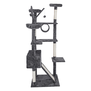 Multi-Level Wood <strong>Cat</strong> Tower Large <strong>Cat</strong> Condo Climbing Frame with <strong>Scratching</strong> <strong>Posts</strong> Indoor Activity Center for <strong>Cats</strong> - Product Image 4