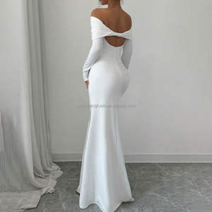 Abito Lungo Personalizzato con Spalle Scoperte per <span class=keywords><strong>Donna</strong></span>, Vestito da Sera, Abito da Cocktail e da <span class=keywords><strong>Matrimonio</strong></span> - Product Image 3