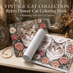 Libro <span class=keywords><strong>da</strong></span> <span class=keywords><strong>colorare</strong></span> vintage per adulti con gatti e arte floreale, album con copertina morbida rilegata, stampa offset su carta patinata, regalo rilassante - Product Image 3