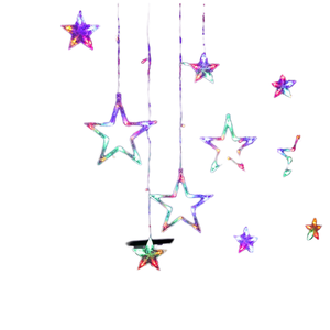 Custom <b>LED</b> Curtain <b>Light</b> String Remote Control <b>Battery</b> Powered Outdoor Christmas <b>Lights</b> with Star Moon Love & Snowflake Motifs - Product Image 4