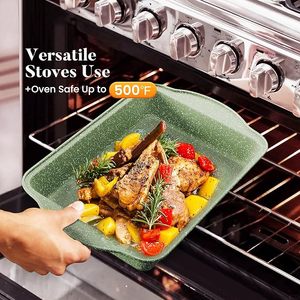 Nuovo Set di <span class=keywords><strong>Pentole</strong></span> e Padelle Geling in Granito, Utensili da Cucina alla Moda, Fornitore di Fabbrica, Verde, per Induzione, Antiaderente e Salutare - Product Image 5