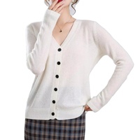 Pull en cachemire 100% pour femme, décontracté, épais, col en V, manches longues, coupe ample, anti-rétrécissement, tricoté à la machine, collection automne/hiver