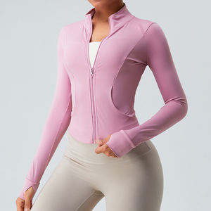 Chaqueta de Yoga Reversible con Cremallera para Mujer, Tops de Manga Larga de Secado Rápido para Correr, Ropa Deportiva Transpirable, Ajuste Delgado - Venta al por Mayor - Product Image 1