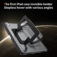 Étui pour tablette en TPU + PC à dos transparent pour iPad Air 11 2024 Pro 11 13 2024 Air 1 2 avec fente pour crayon