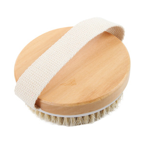 Wooden <b>Bath</b> <b>Brush</b> Round Head Natural Bristles Body Scrub For Adults - Product Image 4