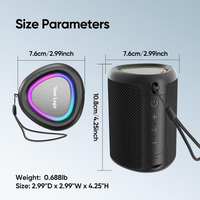 Enceinte Bluetooth compacte portable, étanche IPX5, TWS, 15h d'autonomie, lumière LED dynamique, son HD pour le camping en plein air, la plage, la piscine