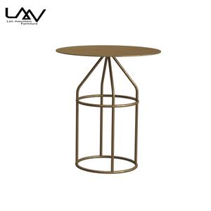 أنيق الحد الأدنى مجموعة من 2 الحديثة جولة الذهب معدن طاولة القهوة لغرفة المعيشة طاولة جانبية - Product Image 6