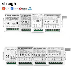 Interrupteur intelligent WiFi et Zigbee SIXWGH Mini 16A, contact sec, prise en charge de la commande vocale, minuterie, <span class=keywords><strong>Tuya</strong></span>, Alexa, Google <span class=keywords><strong>Assistant</strong></span> pour la domotique - Product Image 1