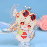 Transparent personnalisé acrylique porte-clés porte-clés en plastique en vrac accessoire mignon porte-clés pas de quantité minimale de commande en gros pas cher Anime époxy paillettes