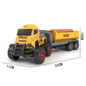 Powerful Car Toys For Kids Heavy Loader Truck Oyuncak Multicolor Flash Rc Truck Remote Control Off Road Engineering Dump Trailer