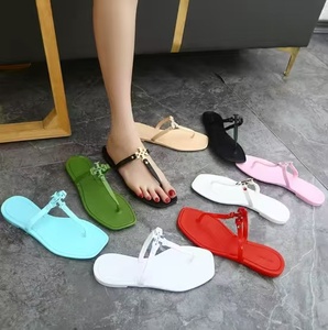 Fashion Trend Flat <b>Sandals</b> Mixed Colors Plastic Upper Buckle Decoration Open Toe Summer Anti-Slippery Strappy Design - Product Image 5