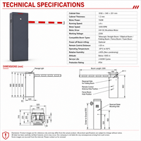 Barrera Automática de Alta Velocidad YUANHONG YH-PDZC801, Motor sin Escobillas de 24V 150W IP54, Control de Acceso de Vehículos para Estacionamientos