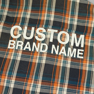 <span class=keywords><strong>Camicia</strong></span> da Lavoro Personalizzata a Quadri Rossi in Tessuto Waffle con <span class=keywords><strong>Polsini</strong></span> Spezzati e Maniche Lunghe Doppie Stile Flannel per Uomo - Product Image 2