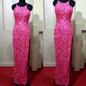Robe de soirée en satin sur mesure Rajgadhia Exports 116, entièrement perlée, travail artisanal de luxe, coupe trapèze, col en V, pour mariages et autres événements, MOQ 5 - Product Image 1