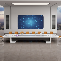 Table de réunion de bureau de luxe de grande taille, design moderne, table de salle de réunion, mobilier de bureau dans un ensemble table et chaises de conférence