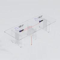 Table de Conférence Simple et Moderne, Longue, Rectangulaire, Démontable, pour Négociations Commerciales, Mobilier de Bureau