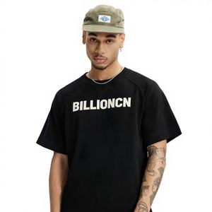 เสื้อยืดผู้ชายทรงโอเวอร์ไซส์ ผ้าคอตตอนถัก 100% พิมพ์โลโก้ตามสั่งจากโรงงาน ไหล่ตก ทรงหนา - Product Image 2