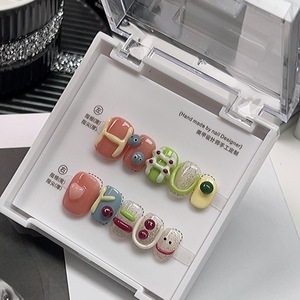 Wholesale New Arrival Ins Style Autumn and Winter Hard Gel <strong>Nail</strong> Painting Short Oval Handmade <strong>Simple</strong> Short <strong>Cute</strong> <strong>Nails</strong> Press on - Product Image 4