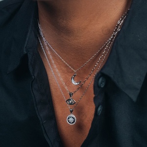 Gemnel Chất lượng cao 925 bạc trang sức trắng CZ sao mẹ của Ngọc Trai Mặt dây chuyền vòng cổ - Product Image 2