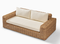 Conjunto de Muebles de Patio, Mimbre de PE Impermeable, Sofá de Jardín de Ratán para Exteriores, Marco de Aluminio, Sofá Modular Seccional para Parque