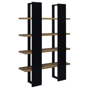 Estante de Exhibición de Madera Industrial de 4 Niveles, Estante Independiente sin Respaldo para Tiendas Minoristas y Oficinas, Diseño Vertical Estable - Product Image 4