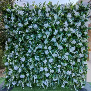 Base de tela personalizada color degradado seda Rosa artificial paredes decoración de boda alquiler floral telón de fondo pared