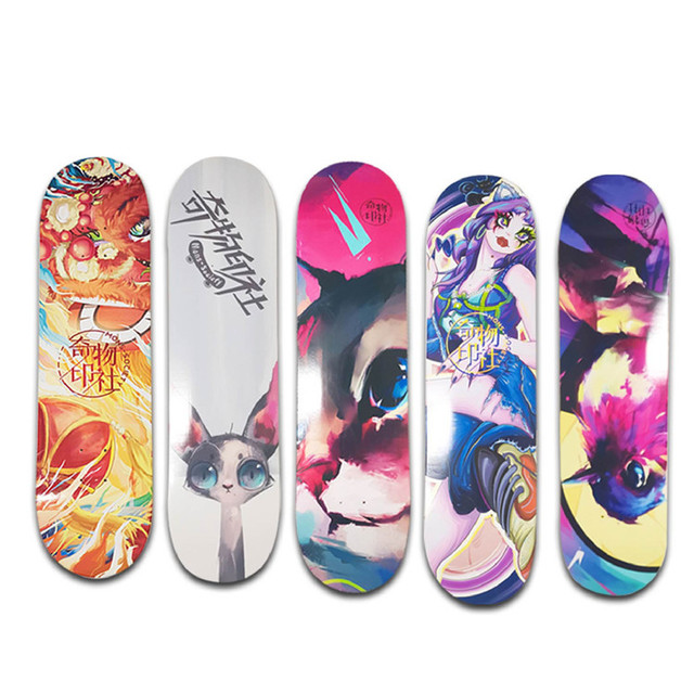 Pro Skateboard Manufacturer OEM Custom Blank 7ply Full Canadian Maple Skateboard Deck with Printed Artwork