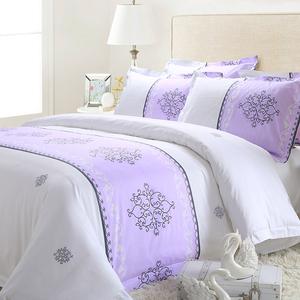 Juego de Ropa de <span class=keywords><strong>Cama</strong></span> de Lujo con Edredón Bordado Floral de Satén 100% Algodón para Hoteles, Diseño Moderno de Lujo, Logotipo Personalizable - Product Image 2