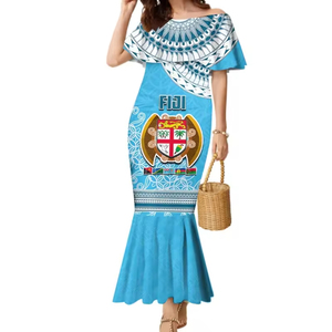 Polynesian Tribe <strong>Custom</strong> Fiji Mermaid Maxi <strong>Dress</strong> Melanesian Festival Women Elegant Off Shoulder Tight Sexy <strong>Dress</strong> - Product Image 1