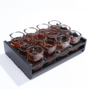 Personalizzato 6pcs 12pcs Vetri di Colpo <span class=keywords><strong>Set</strong></span> 50ml Con Stand In Legno - Product Image 3