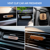 Vente en gros en fibre de carbone de luxe en petite quantité Diffuseur de parfum pour voiture en fibre de carbone de luxe Clip pour bouche d'aération gris