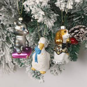 Cá nhân theo chủ đề phong cách tinh vi vẽ tay tạo nên thổi rõ ràng thủy tinh Chúa giáng sinh cây đồ trang trí - Product Image 6