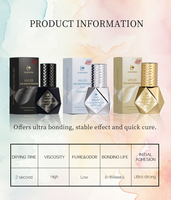 Colle liquide pour extensions de cils, hypo-sensible, résistante à l'eau, sans alcool, séchage rapide, protection UV, en flacon