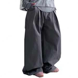 Wholesale Fashion Casual Oversized <b>Jeans</b> <b>Men</b> High Street Baggy Wash Gery Layer Pintuck Straight Maxi Pants Woven Weave Dark Wash - Product Image 4