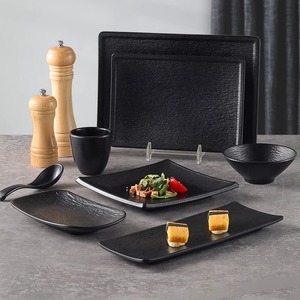 <b>Melamine</b> black rectangular <b>plate</b>, Chaoshan beef hot pot <b>plate</b>, side dish <b>plate</b>, Japanese barbecue <b>plate</b>, commercial imitation - Product Image 2
