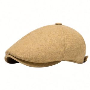 หมวกเบเร่ต์ขนสัตว์วินเทจ ฤดูใบไม้ร่วง ฤดูหนาว ปี 2024 หมวกทรงนิวส์บอย 6 แผง หมวกไอวี่ สำหรับแฟชั่นผู้หญิงผู้ชาย ให้ความอบอุ่น - Product Image 1