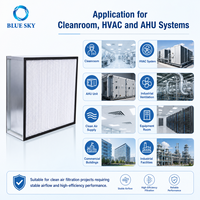 Filter Kotak HEPA Lipat Dalam H13 24x24x12 dengan Rangka Baja Galvanis & Pemisah Kertas, Filter Ruang Bersih untuk Sistem HVAC