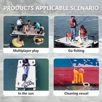 Nouveaux produits personnalisés de grande taille tapis de flotteur de pêche bon marché bateau portatif plate-forme de quai flottant bateau de pêche à skiff gonflable