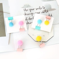 Carpeta de bolas de pelo para mujer, Clip de modelado de moda, negocios, oficina, estilo, papelería